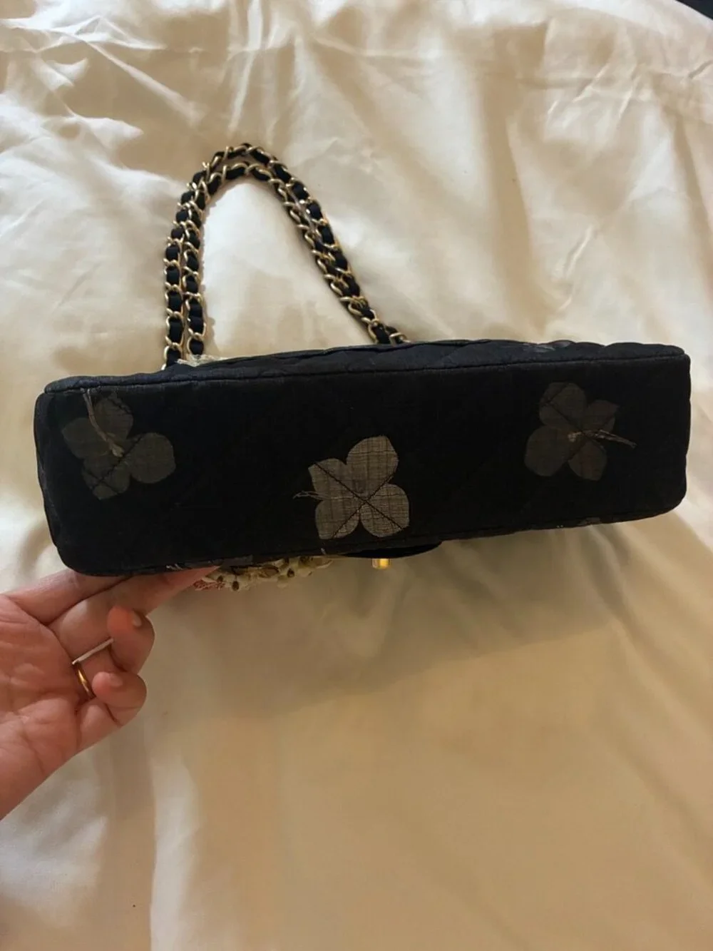 Chanel 2010 Farm Runway Medium Classic Flap Black Silk